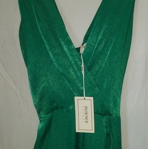 FLOUNCE LONDON Wrap Maxi Dress Emerald Green